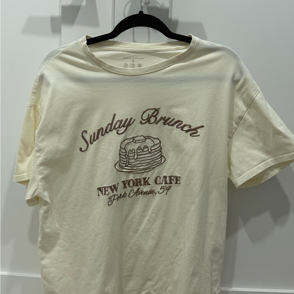 Primark Cream 'Sunday Brunch' Graphic Tee